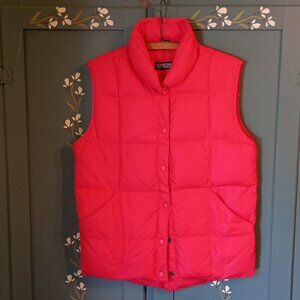 Lands End Goose Down Quilted Vest in Red Size 6-8 Regular